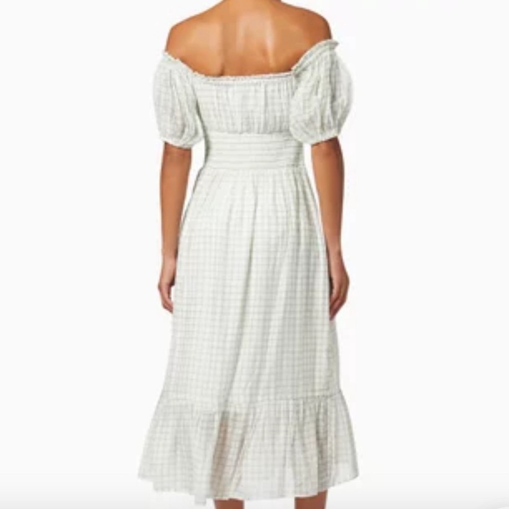 MINKPINK Women’s Light Green Check Oxley Midi Dress - Picture 3 of 12